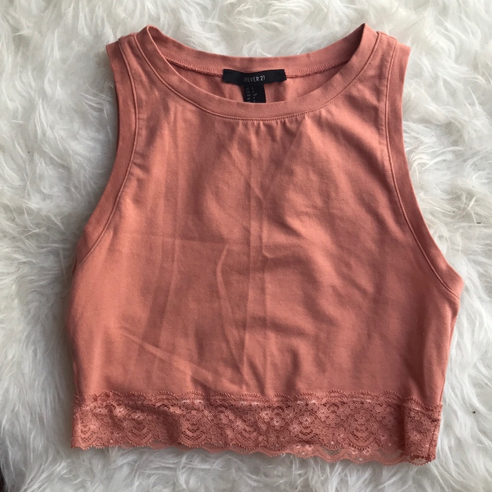 Forever 21 Crop Top w/ Lace Trim